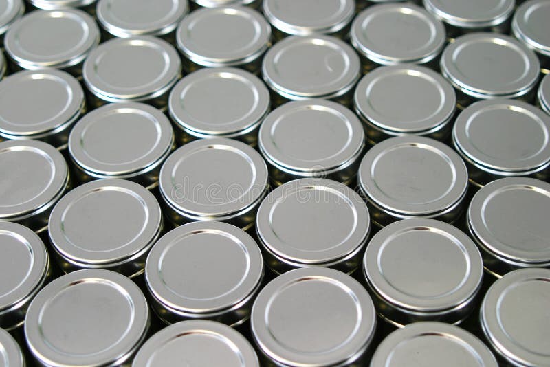 Metal lids of packaging tins. Metal lids of packaging tins