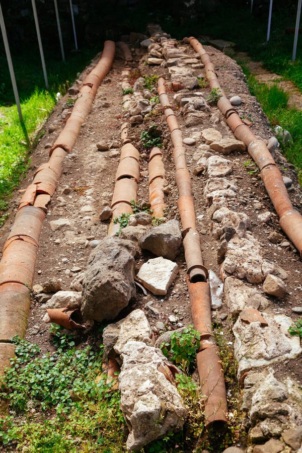 Roman plumbing excavation in Gonio fortress, Georgia. Roman plumbing excavation in Gonio fortress, Georgia