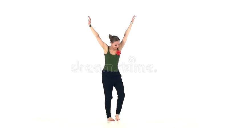 美丽,夫人享受移动的跳舞社会拉丁 影视素材