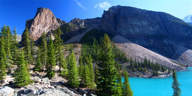 Famous Moraine Lake of Banff National Park in Alberta, Canada. Famous Moraine Lake of Banff National Park in Alberta, Canada.