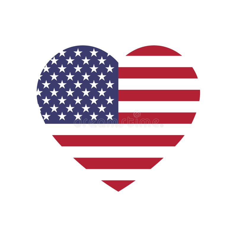 美国在心脏形状下垂 美利坚合众国的爱国全国symblol 简单的平的传染媒介例证 向量例证 美国在心脏形状下垂 美利坚合众国的爱国全国symblol 简单的平的传染媒介例证 向量例证