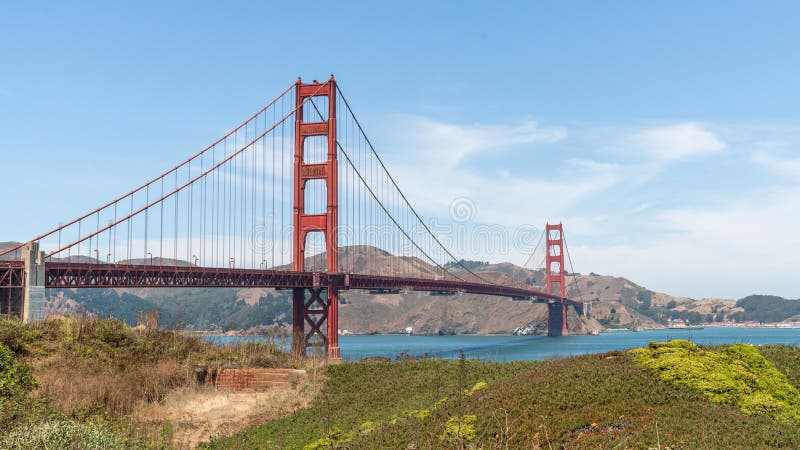 美国旧金山,阳光明媚的夏日金门大桥 免版税库存图片 美国旧金山,阳光明媚的夏日金门大桥 免版税库存图片