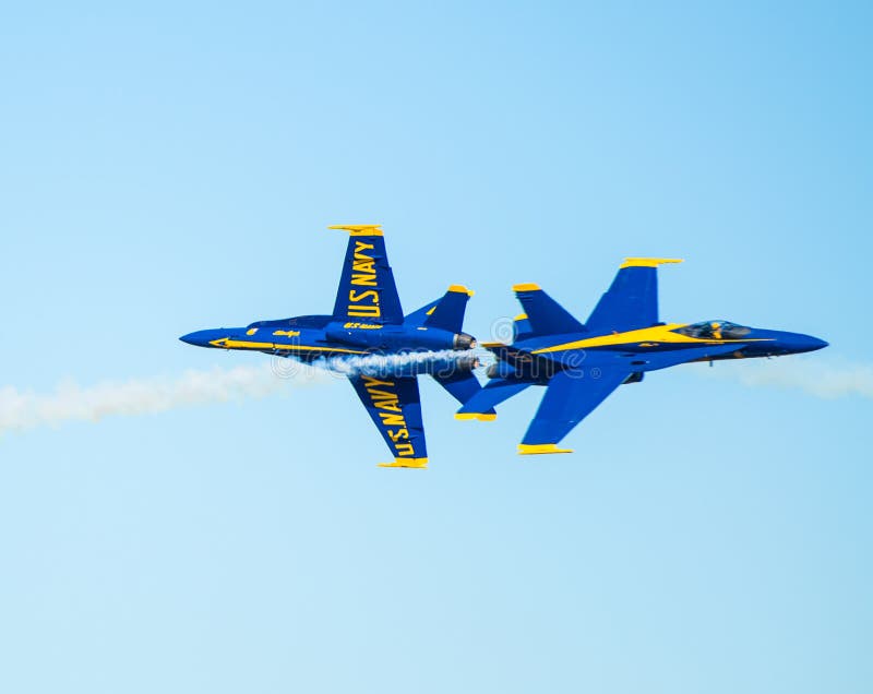 The US Navy's Blue Angle display team performing at Wings over Houston Airshow, 2014. The US Navy's Blue Angle display team performing at Wings over Houston Airshow, 2014