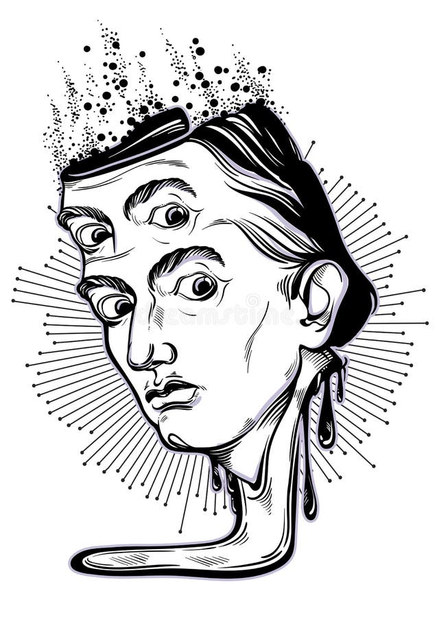 美妙地非凡人详细的哥特式画象 意想不到和疯狂的例证 荧光和神秘的传染媒介艺术品 皇族释放例证 美妙地非凡人详细的哥特式画象 意想不到和疯狂的例证 荧光和神秘的传染媒介艺术品 皇族释放例证