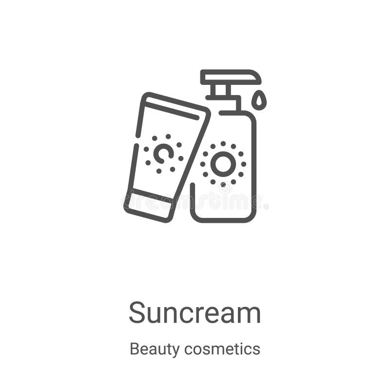 suncream icon vector from beauty cosmetics collection. Thin line suncream outline icon vector illustration. Linear symbol for use on web and mobile apps, logo, print media. suncream icon vector from beauty cosmetics collection. Thin line suncream outline icon vector illustration. Linear symbol for use on web and mobile apps, logo, print media