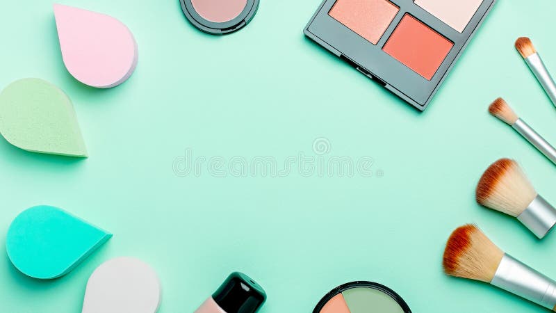 美容纱布、化妆刷、各种柔和背景的化妆品、复制空间、顶视图 美容背景或化妆品 免版税图库摄影 美容纱布、化妆刷、各种柔和背景的化妆品、复制空间、顶视图 美容背景或化妆品 免版税图库摄影