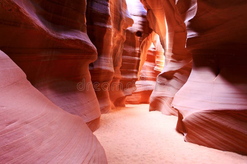 Antelope Canyon is the most-visited and most-photographed slot canyon in the American Southwest. It is located on Navajo land near Page, Arizona. Antelope Canyon is the most-visited and most-photographed slot canyon in the American Southwest. It is located on Navajo land near Page, Arizona.