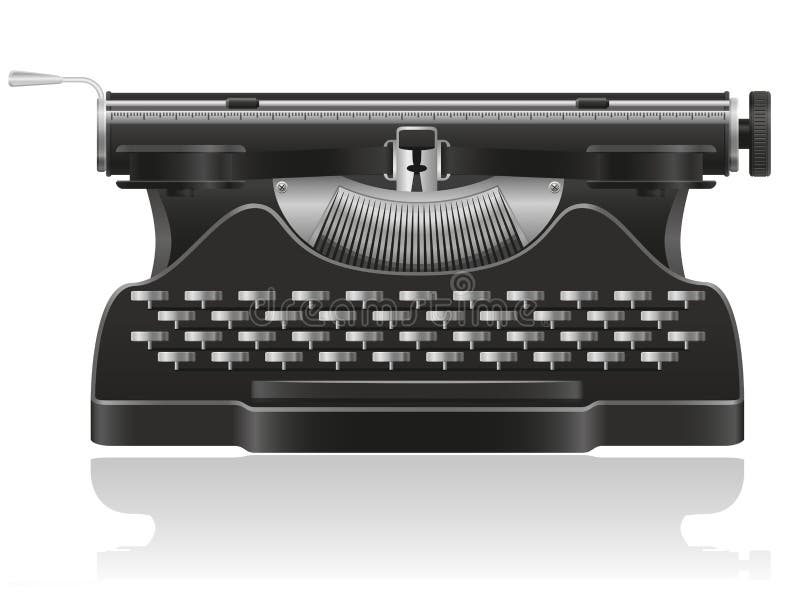 Old typewriter illustration isolated on white background. Old typewriter illustration isolated on white background