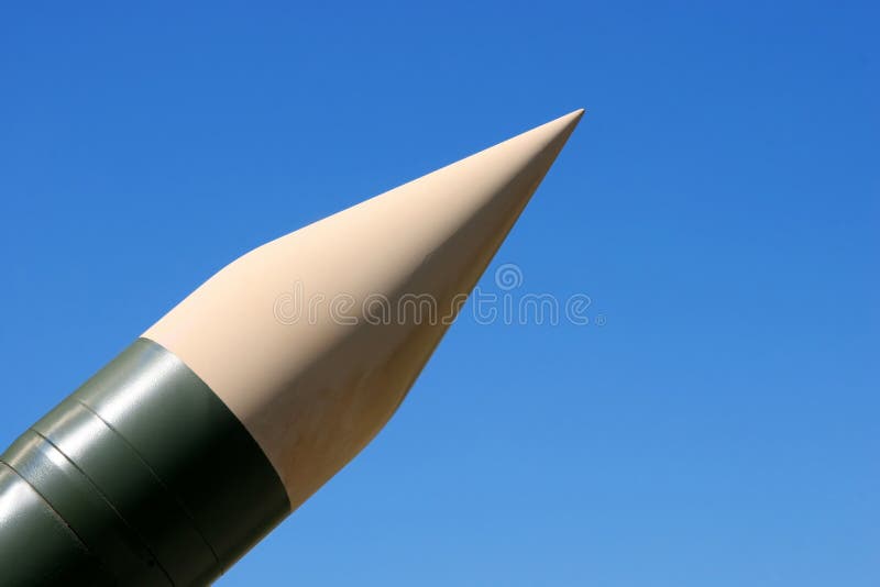 Old rocket on a background of the sky. Old rocket on a background of the sky