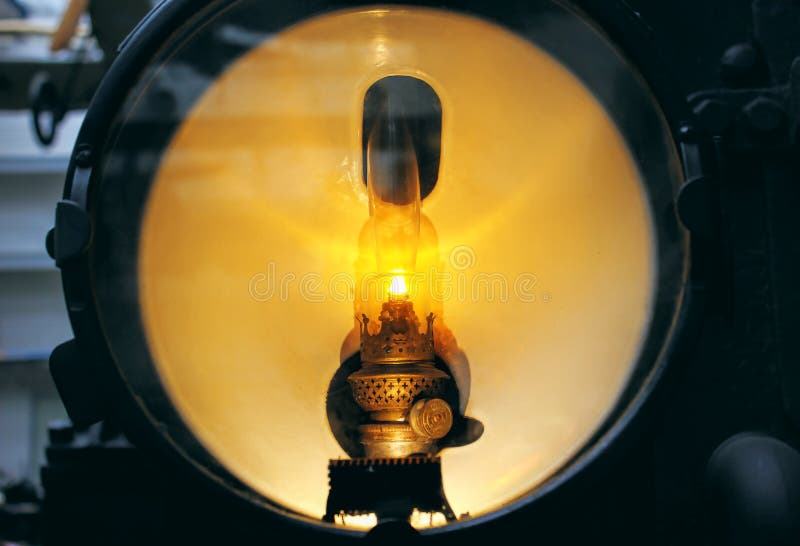 Vintage headlight of old train - spot light isolated. Vintage headlight of old train - spot light isolated