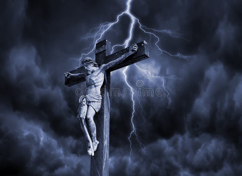 Photo-composition of Jesus Christ dying on the cross. Photo-composition of Jesus Christ dying on the cross.