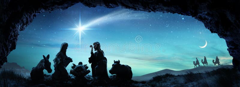 Nativity Of Jesus - Scene With The Holy Family. Nativity Of Jesus - Scene With The Holy Family