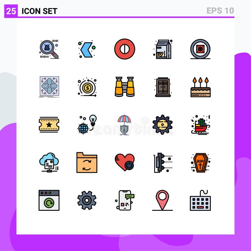 股票矢量图标包，包括25个线标和符号，用于数据、派对、符号、音乐、pak 向量例证