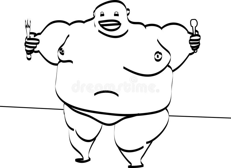 Vector illustration of an extremely fat man. Vector illustration of an extremely fat man