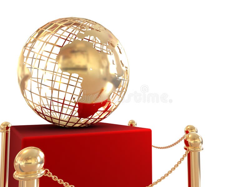 Gold globe background from museum. Gold globe background from museum