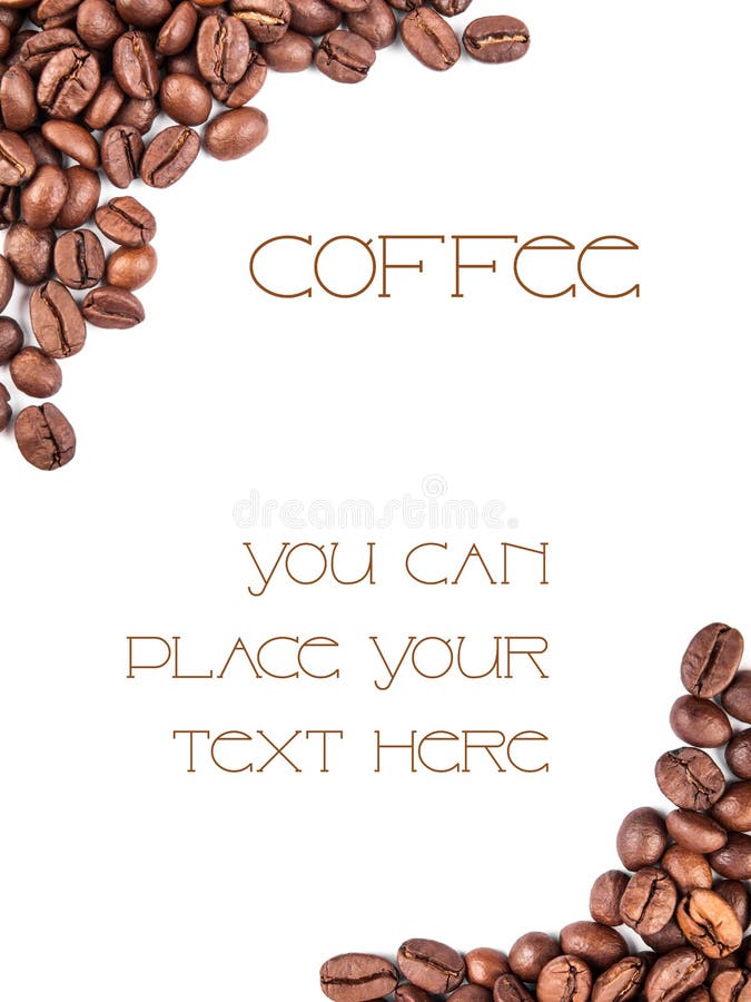 背景豆咖啡框架白色 免版税库存照片