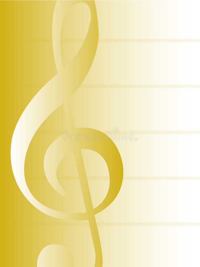 Gradient illustration of a treble clef in shades of Gold. Gradient illustration of a treble clef in shades of Gold