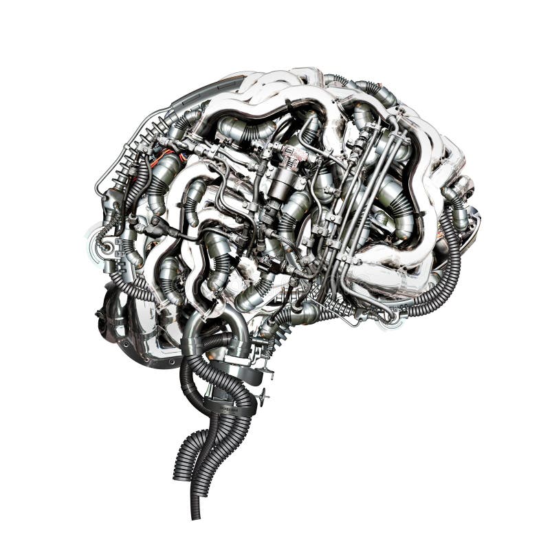 An Mechanical super brain in cross section. An Mechanical super brain in cross section