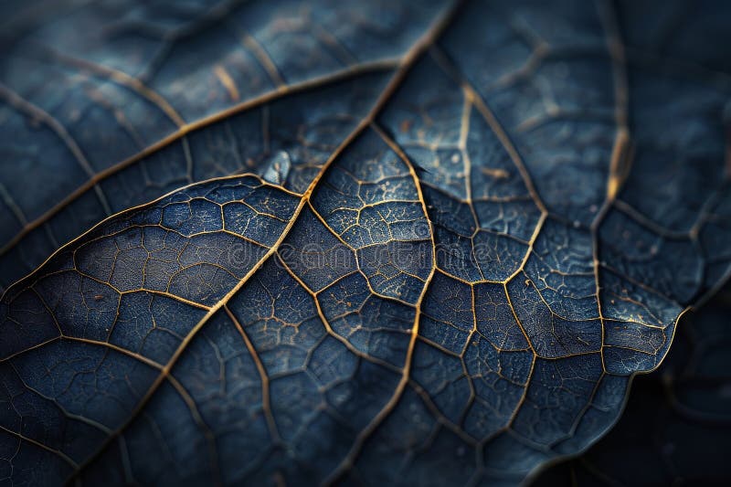 Macro shot of a leaf with intricate veins, showcasing the beauty of nature. Macro shot of a leaf with intricate veins, showcasing the beauty of nature