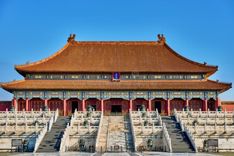 Taihedian Home of supreme harmony imperial palace Forbidden City of Beijing China. Taihedian Home of supreme harmony imperial palace Forbidden City of Beijing China