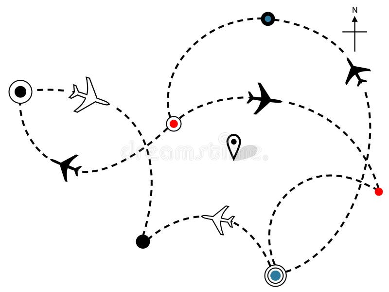 航空公司飞行映射路径平面计划旅行