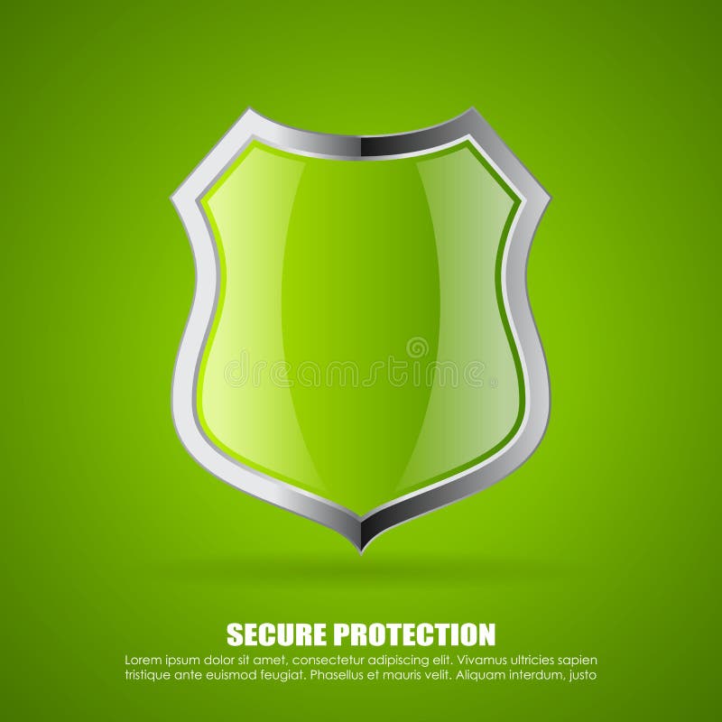 Green secure shield icon illustration. Green secure shield icon illustration