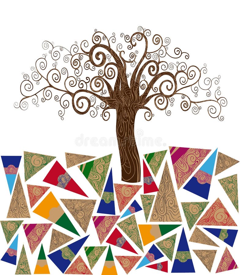 Art noveau style tree idea isolated background. This illustration is layered for easy manipulation and custom coloring. Art noveau style tree idea isolated background. This illustration is layered for easy manipulation and custom coloring