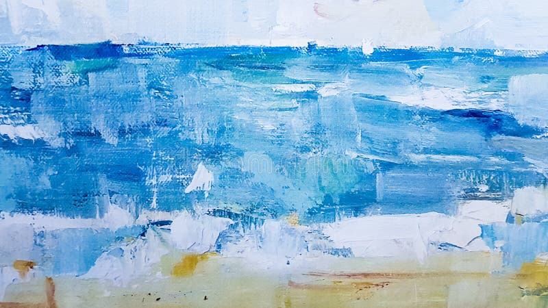 艺术细节蓝色抽象油画背景绿松石油漆纹理抽象艺术背景油画画布a 库存