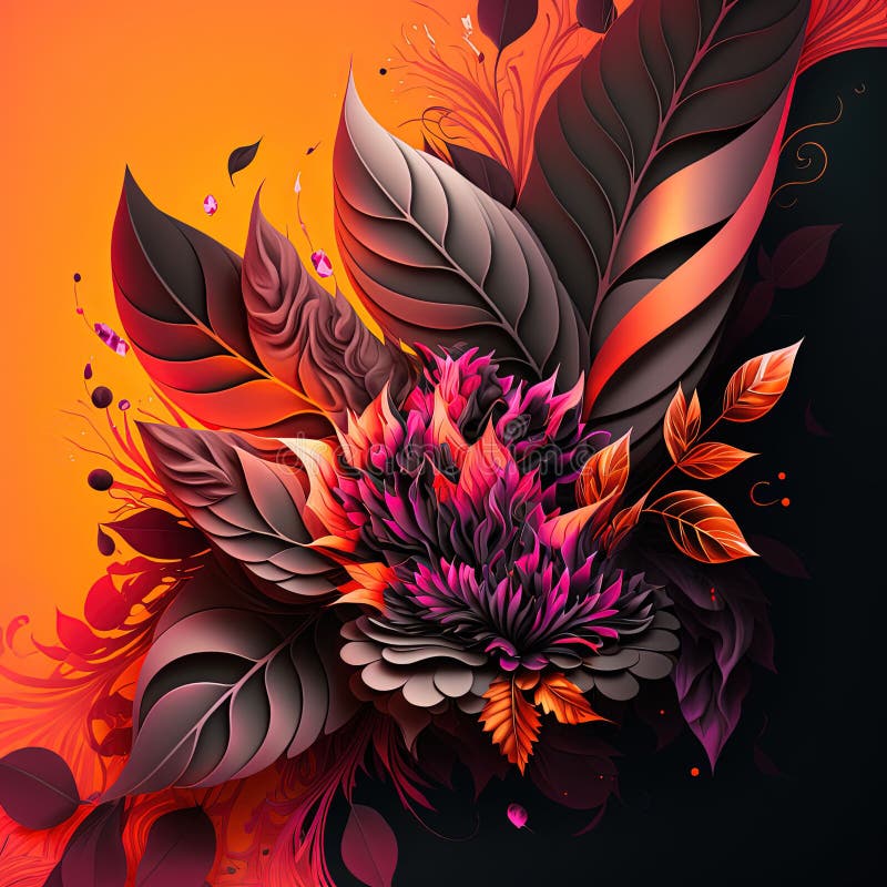 艾未未绘制了一幅美丽的花卉图案的插图 库存例证