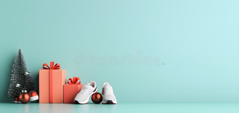 节日健身礼物 : 新年时，为度假欢乐和健康生活提供时尚的环境 库存例证