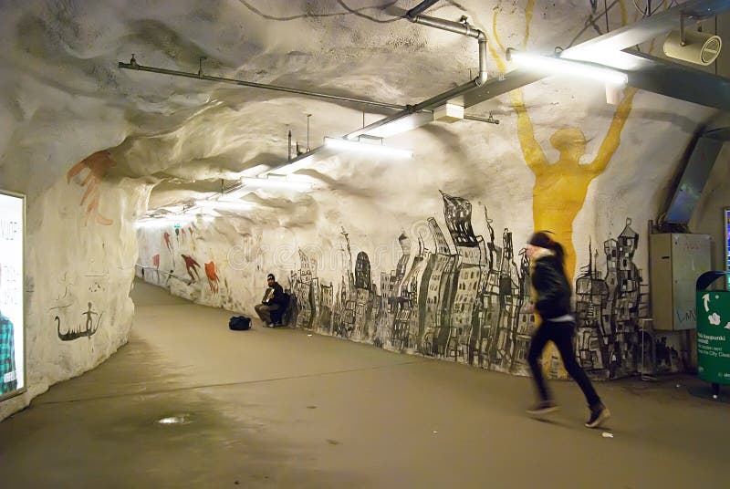 Tunnel, which leads to the entrance to the metro station Kaisaniemi. Helsinki. Finland. Tunnel, which leads to the entrance to the metro station Kaisaniemi. Helsinki. Finland