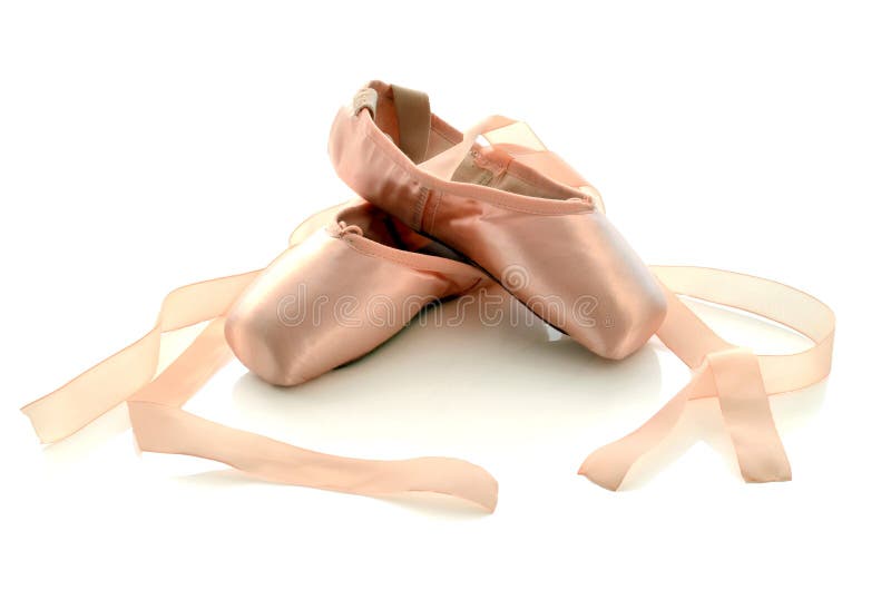 Ballet pointe shoes isolated on white background. Ballet pointe shoes isolated on white background.