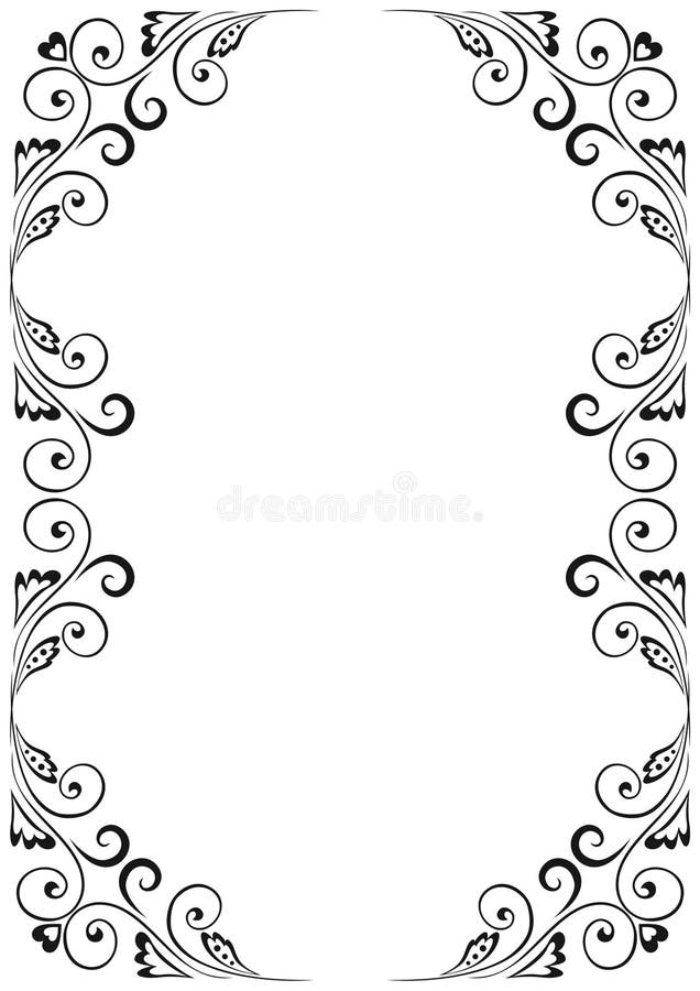 Frame A4 with floral ornaments. Frame A4 with floral ornaments