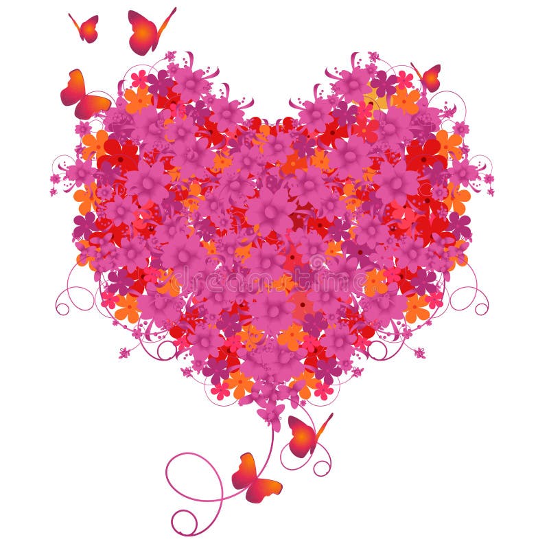 Vector valentine floral heart. EPS8 included. Vector valentine floral heart. EPS8 included.