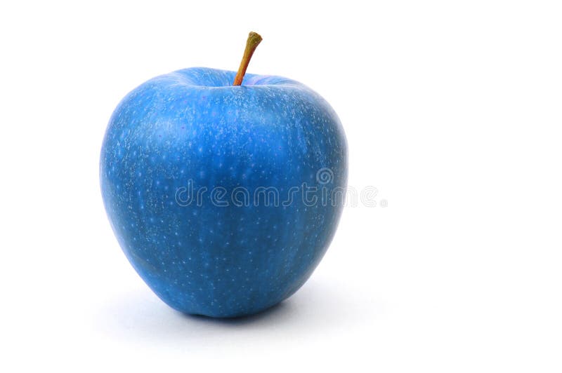 A blue apple fruit isolated on white background. A blue apple fruit isolated on white background