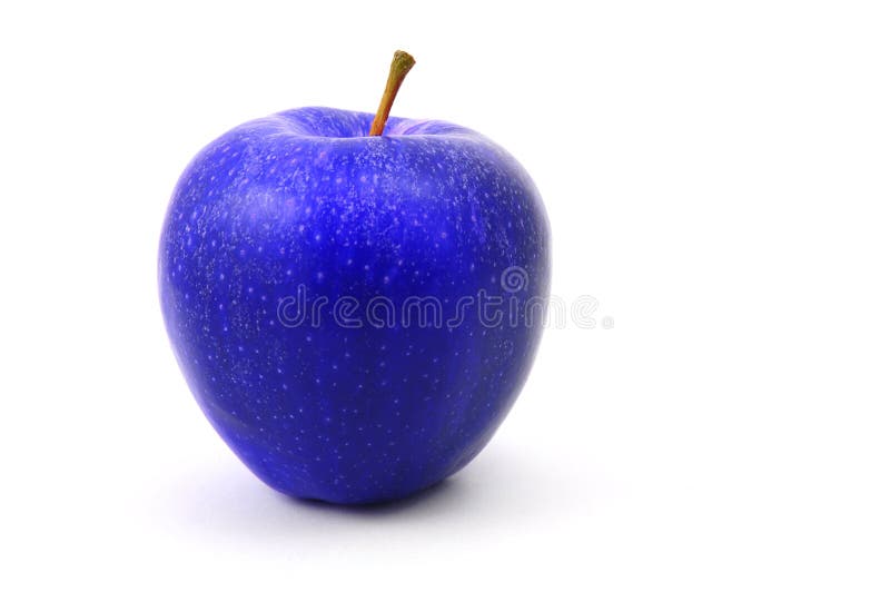 A blue apple fruit isolated on white background. A blue apple fruit isolated on white background