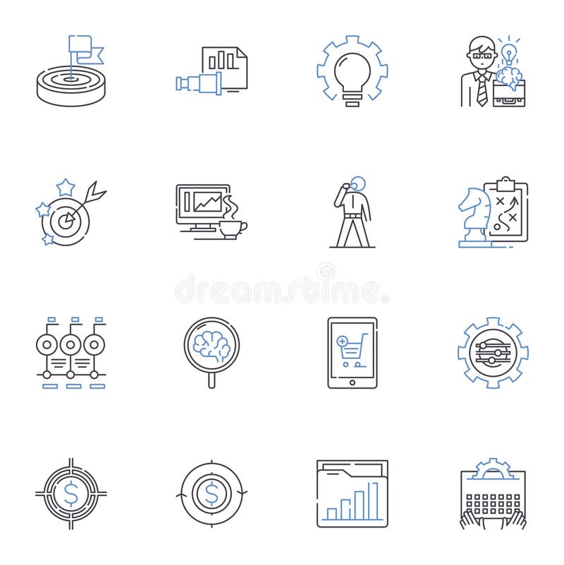 Paradigm and model outline icons collection. Shift, Framework, Conceptualization, Perception, Prototype, Ideology. Paradigm and model outline icons collection. Shift, Framework, Conceptualization, Perception, Prototype, Ideology
