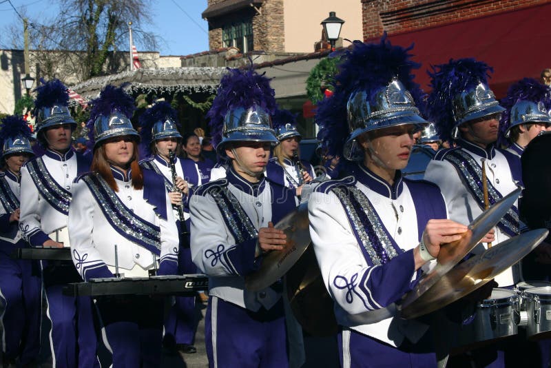 Ashe County High School Marching Band in Christmas Parade, November, Blowing Rock, North Carolina. Ashe County High School Marching Band in Christmas Parade, November, Blowing Rock, North Carolina