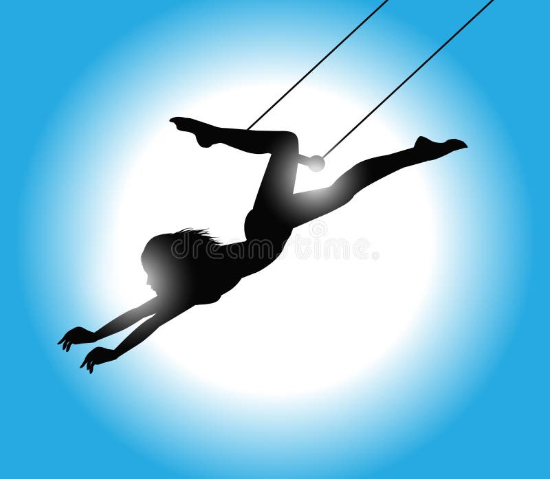 illustration of a beautiful Trapeze artist in action. illustration of a beautiful Trapeze artist in action