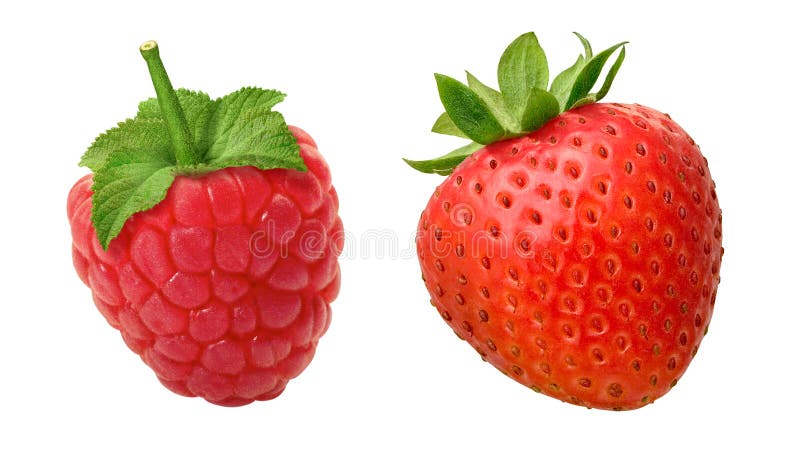 Raspberry Strawberry isolated on a white background. Isolation is on a transparent layer in the PNG format. Raspberry Strawberry isolated on a white background. Isolation is on a transparent layer in the PNG format.