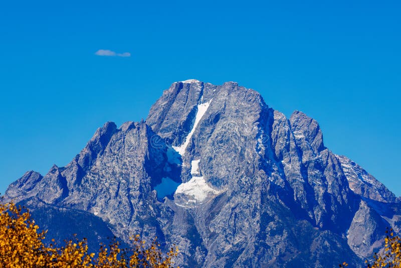 Mount Moran and Skillet Glacier in Grand Teton National Park. Mount Moran and Skillet Glacier in Grand Teton National Park