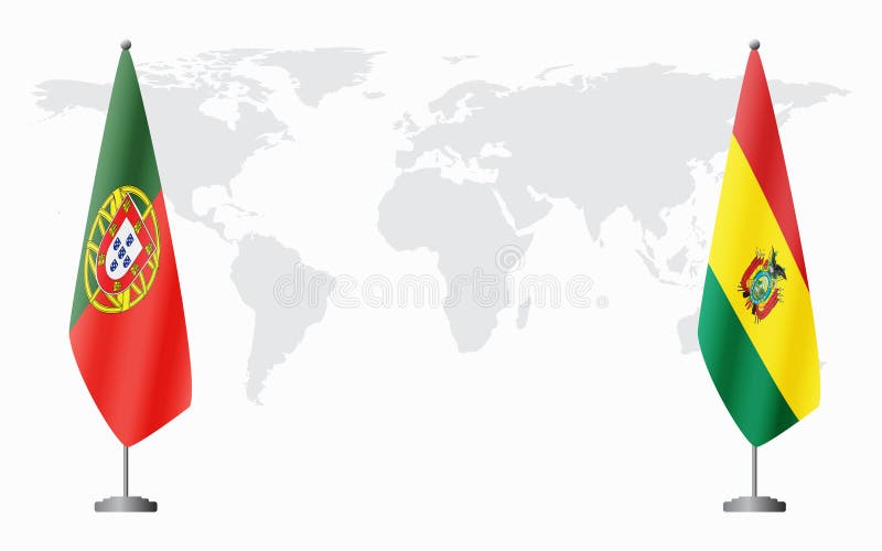 葡萄牙和玻利维亚国旗正式会晤 皇族释放例证