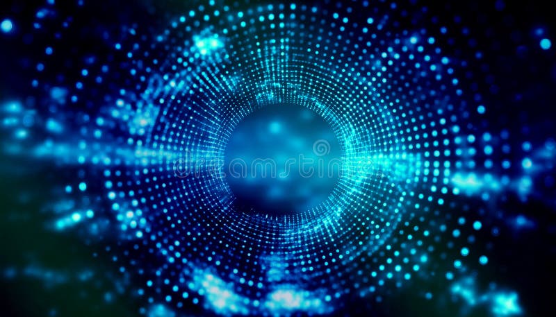蓝光点爆炸宇宙的生成图像 库存例证
