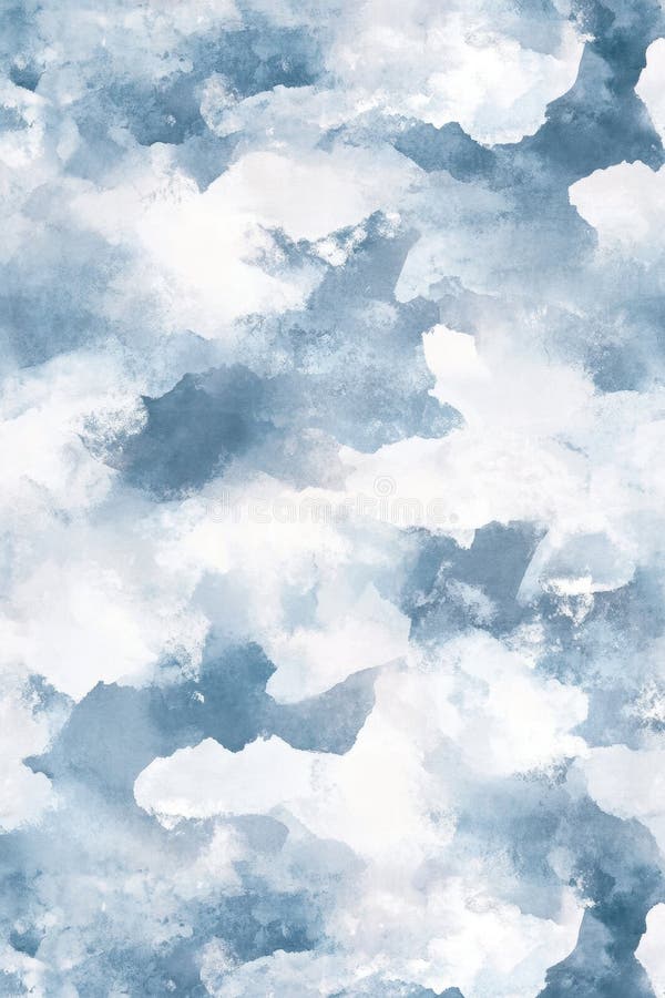 蓝白水彩画云与天空主题艺术. 免版税库存照片