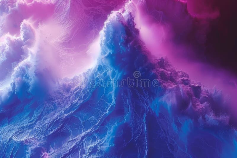 蓝紫色背景色彩的海洋天景数字画. 皇族释放例证