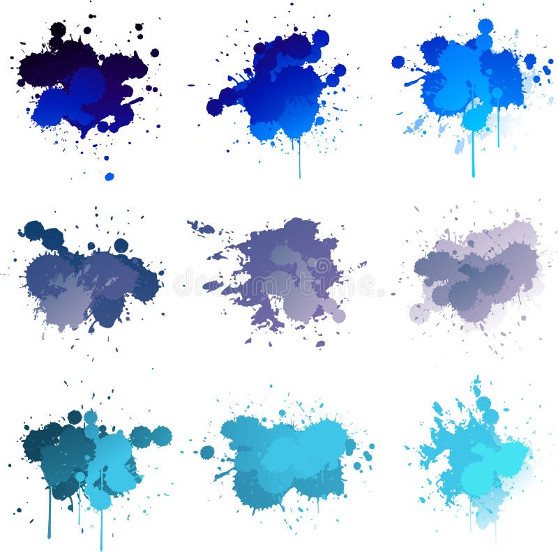 Blue colorful paint splat design. Blue colorful paint splat design