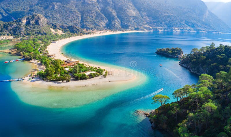 蓝色泻湖航空视图奥卢登土耳其