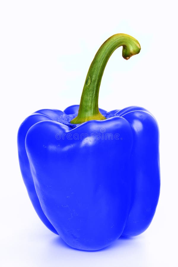 Bell pepper in a strange and unnatural blue color. Bell pepper in a strange and unnatural blue color