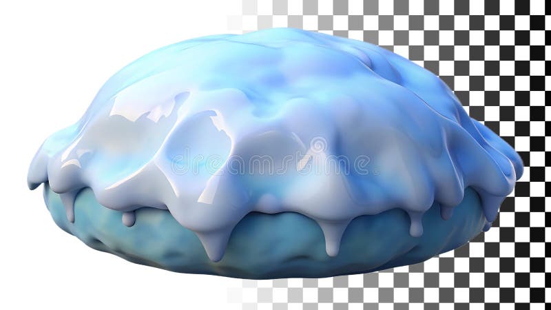 蓝菇奇幻真菌自然植物森林元素童话图标pn透明图像生成人工智能 库存例证