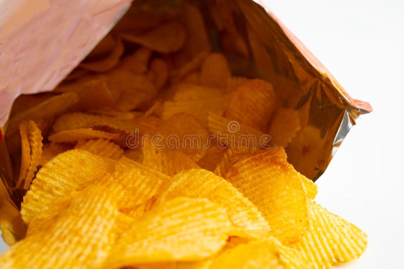 薯片美味烧烤调味辣 库存照片